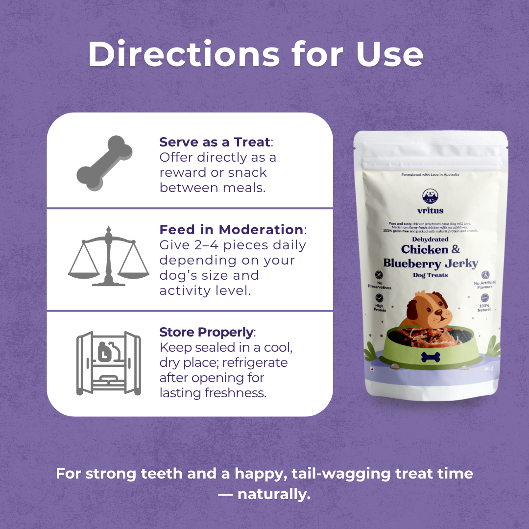 Chicken Jerky | Blueberry Flavour