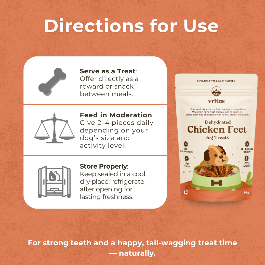 Dehydrated Chicken Feet  | 80g